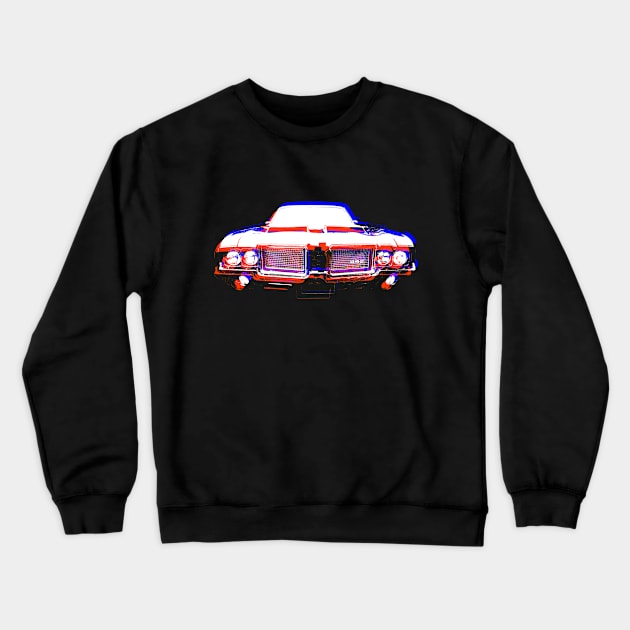 Oldsmobile 442 1970s classic muscle car monoblock red white blue Crewneck Sweatshirt by soitwouldseem